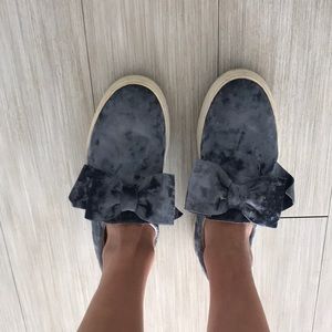 Gently used J/Slides NYC velvet bow slip ons